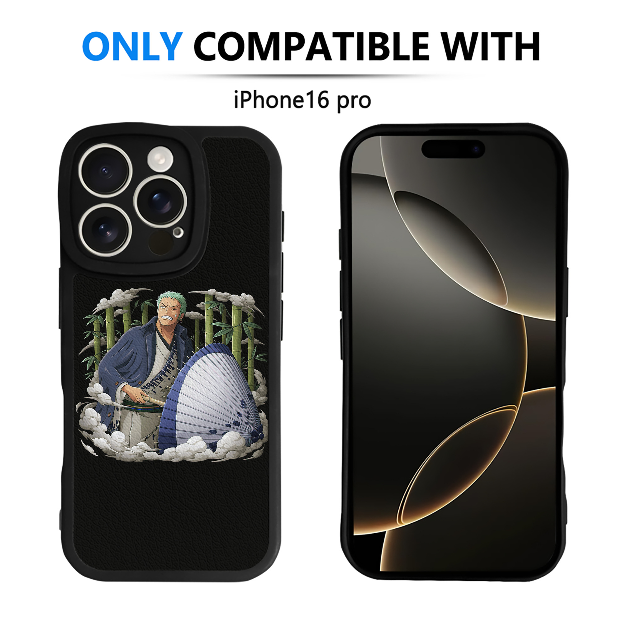 （画像用） ワンピース ロロノア・ゾロ ONE PIECE Roronoa Zoro 【iPhone 16シリーズ対応】シリコンスマホケース（レザー調） 材質：シリコン